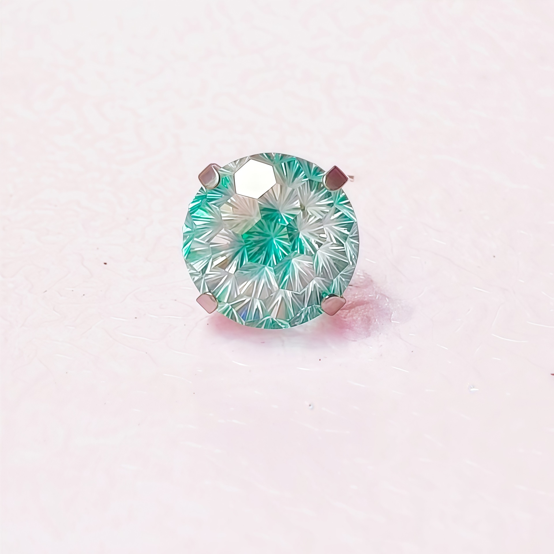 F136 Titanium Internal Thread Pointed Bottom Sandwich Gradient Fireworks Zirconium Ear Bone Stud Earring - G23 Titanium Alloy Body Piercing Jewelry detail image 8