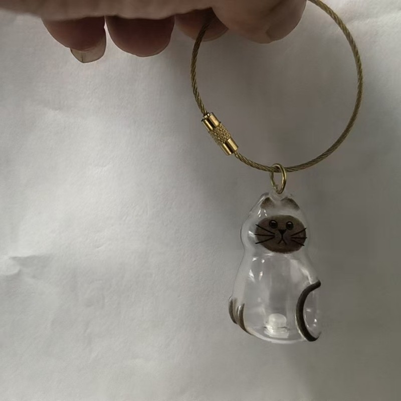 可爱小狗透明毛发收纳盒动物毛球胶囊挂件装饰纪念防尘盒收集玩具|undefined