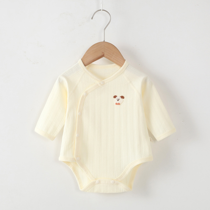 Baby's long-sleeved triangle cotton boneless jumpsuit for spring, autumn and winter