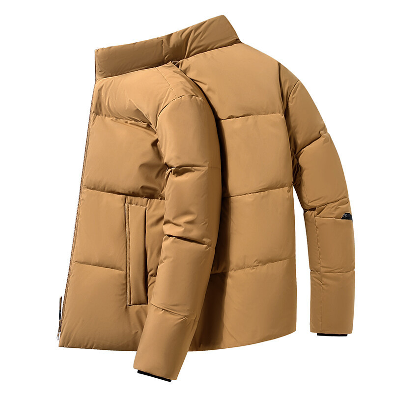 Men's Down Jacket Hooded Winter Coat White Duck Down Embossed_voghion.com