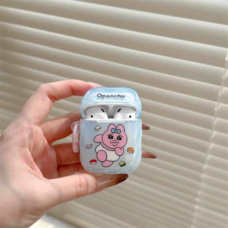 Running Powder Conejo es adecuado para AirPods 4 generación, estuche de protección Bluetooth AirPod Pro3, estuche de auriculares Huaqiang Bei 5 generación