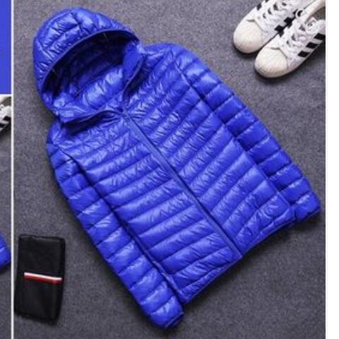 Otoño e invierno Chaqueta ligera acolchada de algodón con cuello alto para hombre con capucha corta más tamaño chaqueta delgada ligera ultrafina para jóvenes y de mediana edad