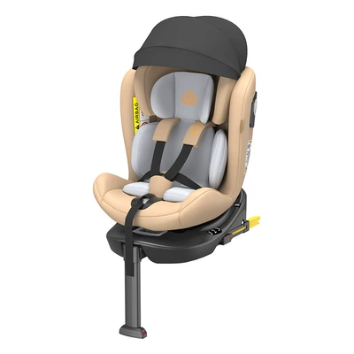 Child Safety Seat for Car, Suitable for Babies Aged 0-12 Years, 360-Degree Rotating Simple Seat, Universal Model for Infants (Car child safety seat) - 554560cm-champagne-gold-adac-tested-seat-ventilation-buckle-alarm-ambient-lighting-sunshade-canopy-i-size-40-150cm-full-range-certification-support