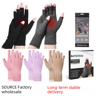  Outdoor Copper Fiber Half Finger Cycling Gloves Fitness Rehabilitation Silicone Anti-slip Training Cycling Gloves Wholesale_maomaolike.com