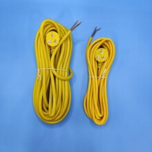 铜包铝线2芯插座电源线三插二芯电源线1平/1.5平黄色裸尾线带插头