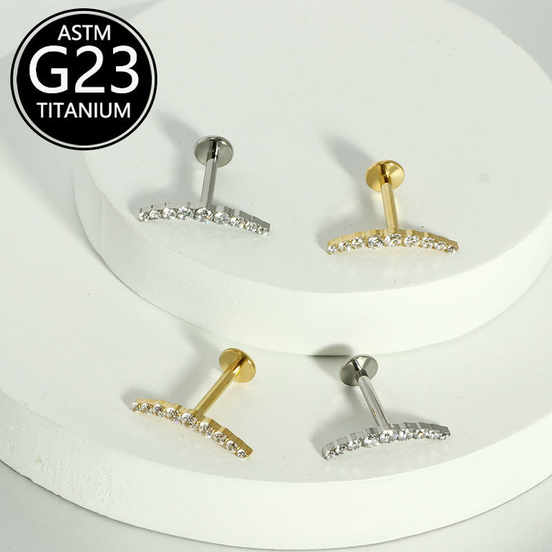 Labret piercing jewelry detail image