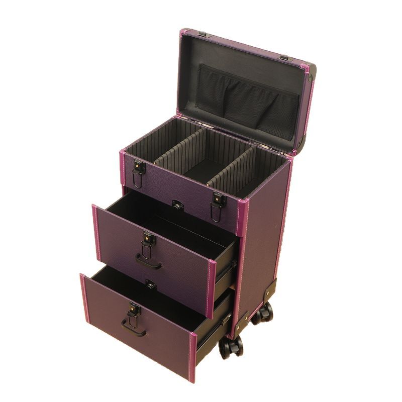 Esteticista móvil caja especial caja de cosméticos con barra de tracción de tatuaje baño de pies con oreja caja de cajón con barra de tracción universal de alta gama