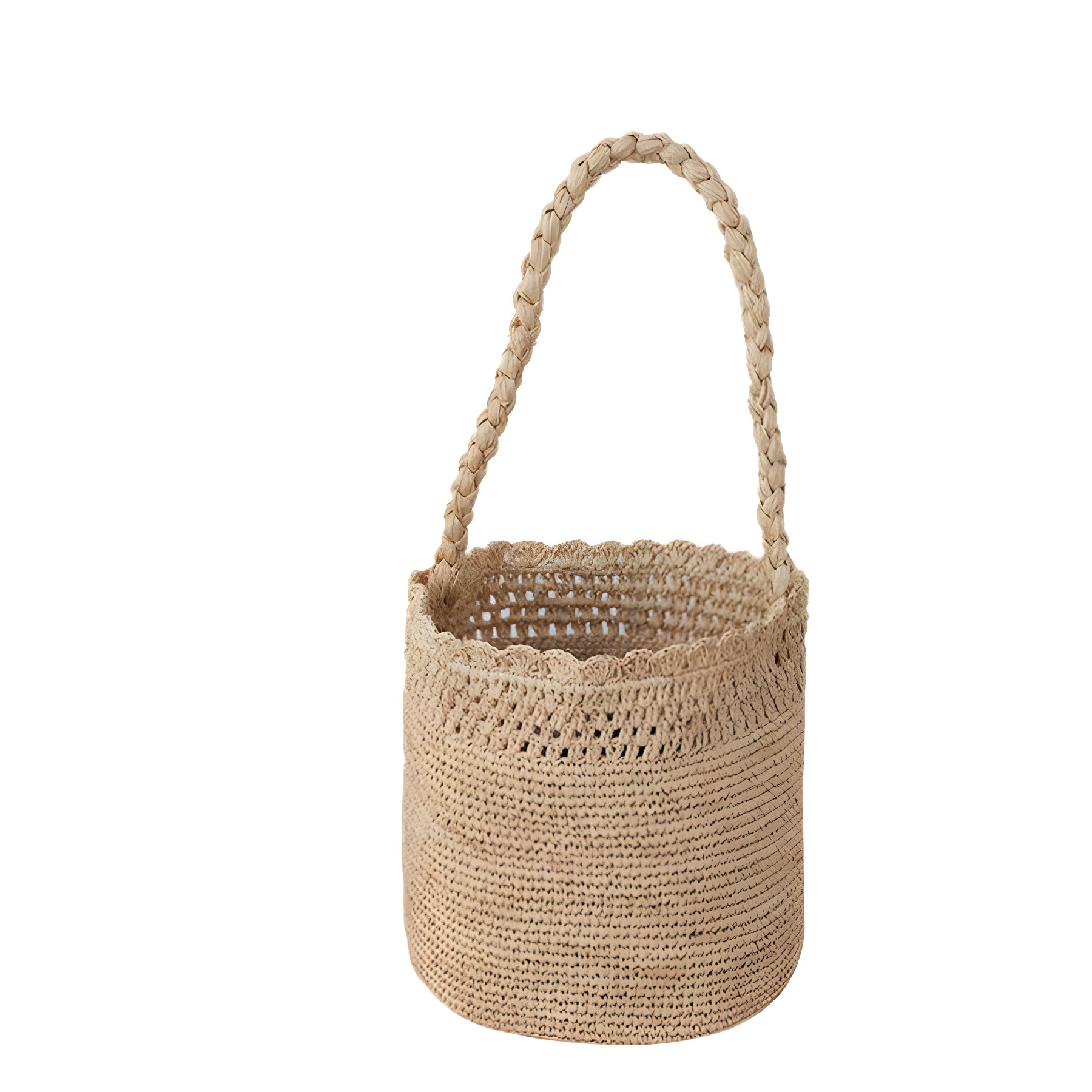 Women's Vacation Woven Raffia Bucket Bag, Hollow-Out Straw Handbag, Seaside Casual Tote & Shoulder Bag Wholesale - Thumbnail 5