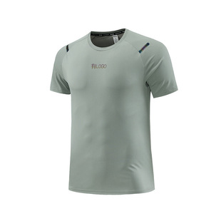 Brand in stock Ice Silk Quick-drying Stretch Short-sleeved T-shirt Men's Summer Round Neck Breathable Fitness Running Casual Half Sleeve