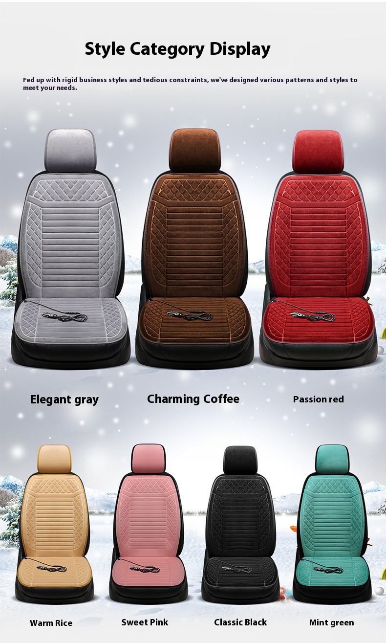 Heated Seat Cushion Fcc Certified Ce Winter Plush Cushion Car Plush Seat Cushion Car Accessories Winter Car Seat Cushion
