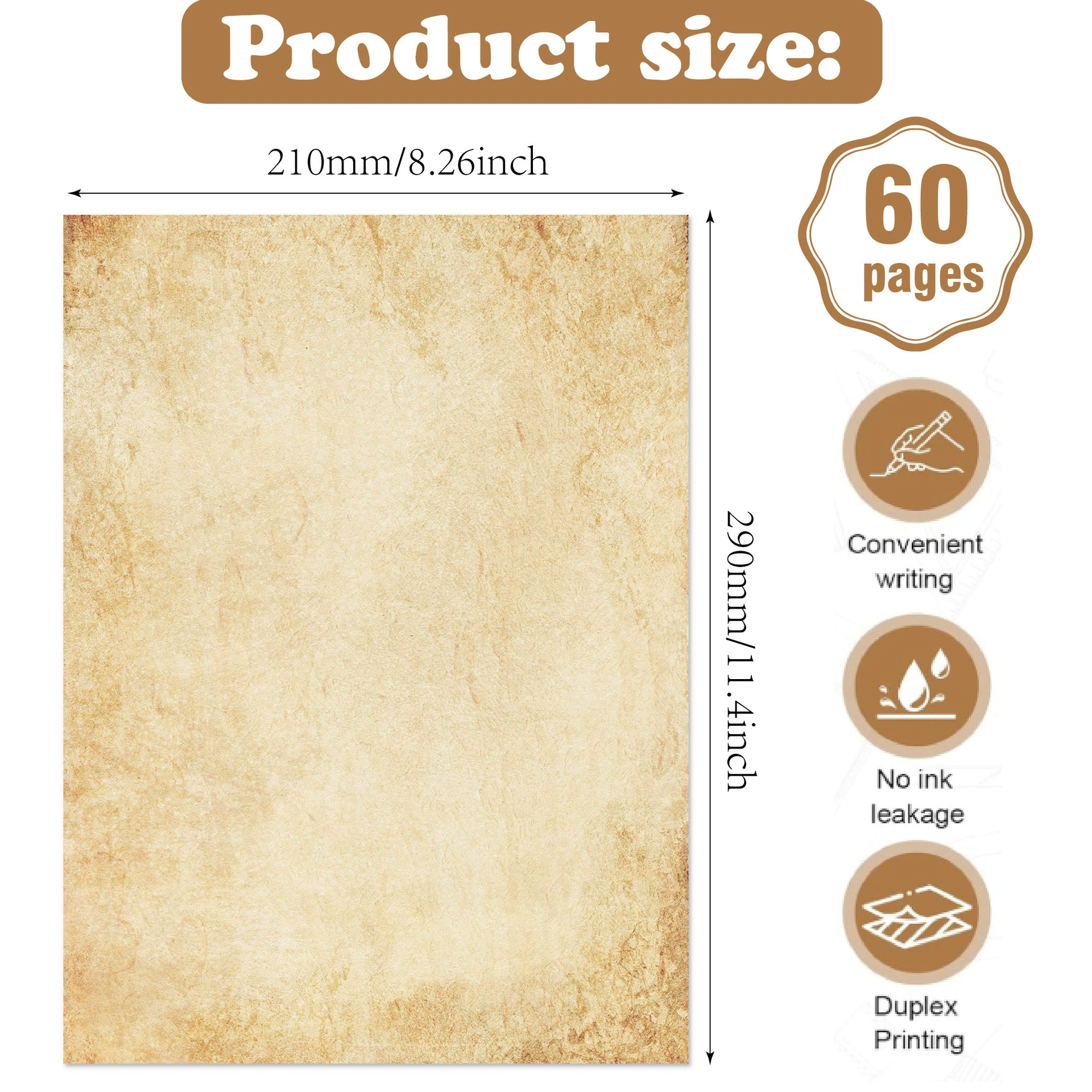 Amazon retro material paper printing paper 60 blank A4 double-sided letterhead writing DIY hand note decorative letter paper