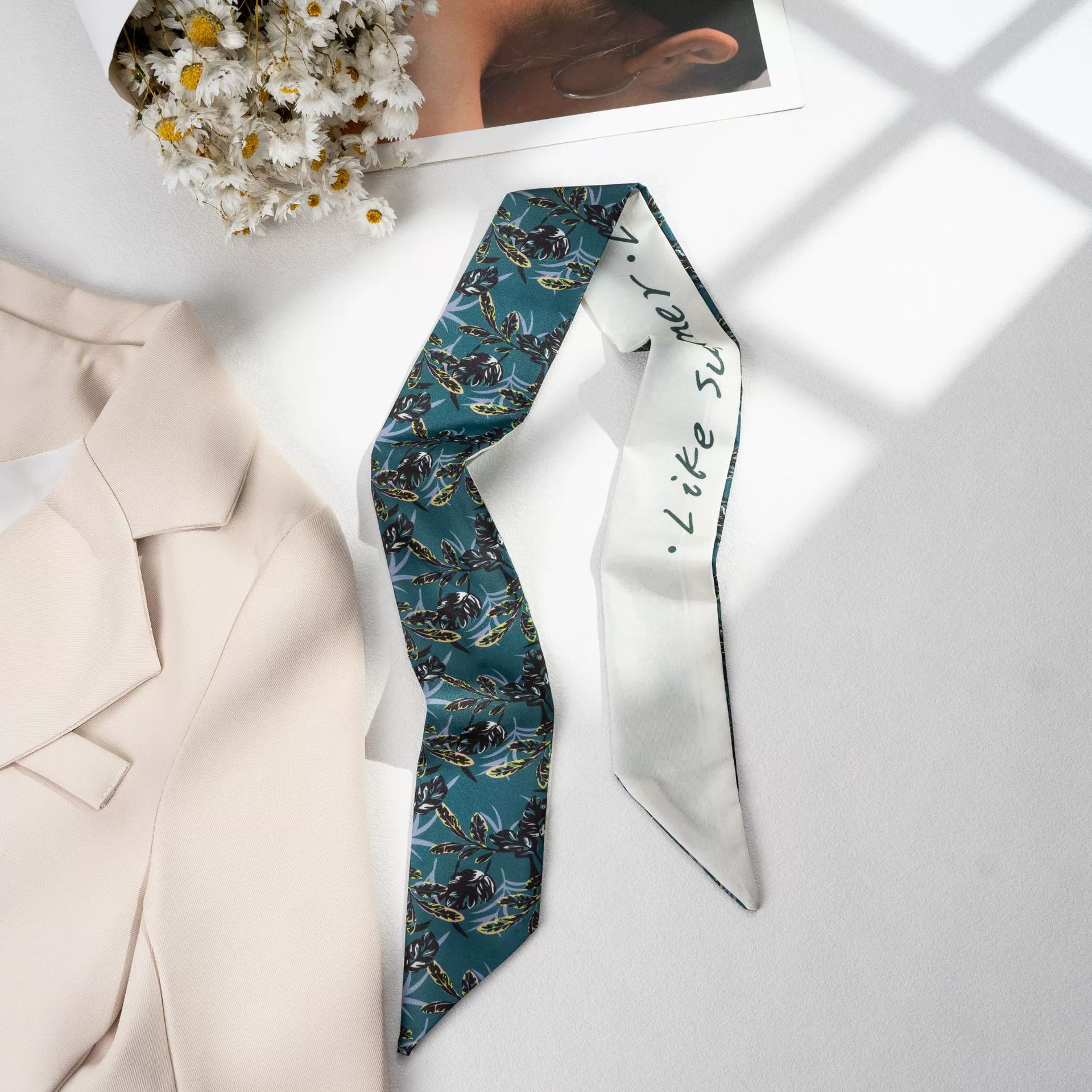 Silk Scarf Hairband (Suhang) long streamer 89×3.8 cm, lightweight gift box option
