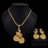 Copper metal jewelry, set, necklace and earrings, 24 carat
