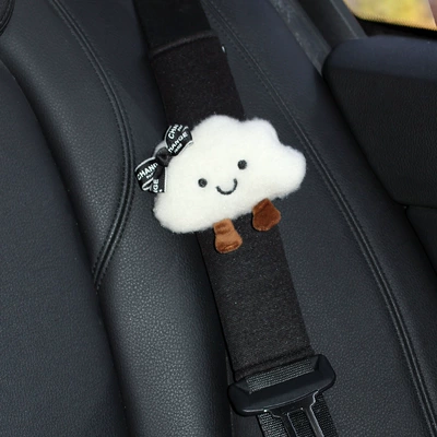 Little Cloud, Suitable for Tesla – Seat belt shoulder pad - sunny-day-clouds-black-bow-ice-silk-shoulder-cover