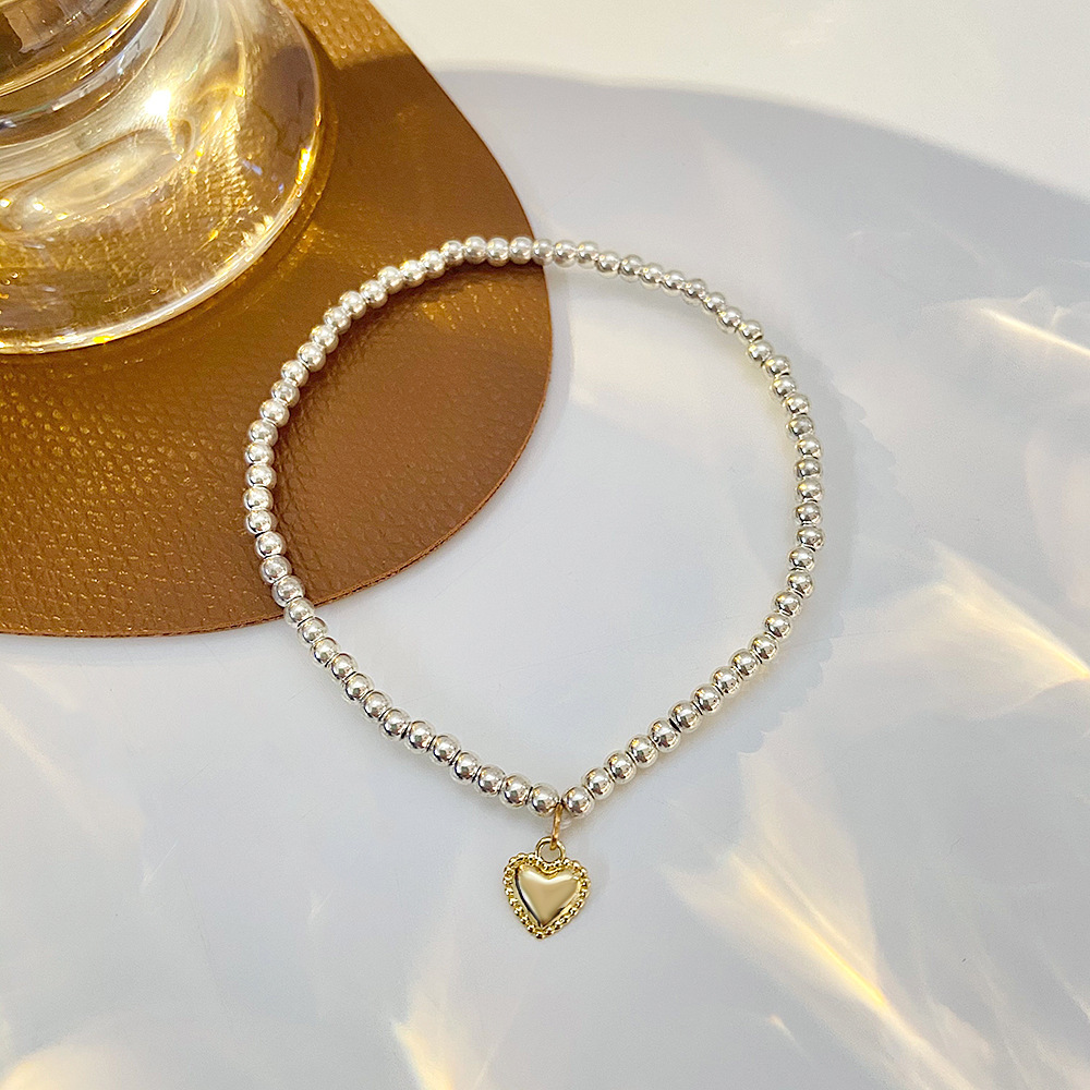 Fashion Simple Heart-shaped Womenu0027s Handmade Beaded Copper Bracelet