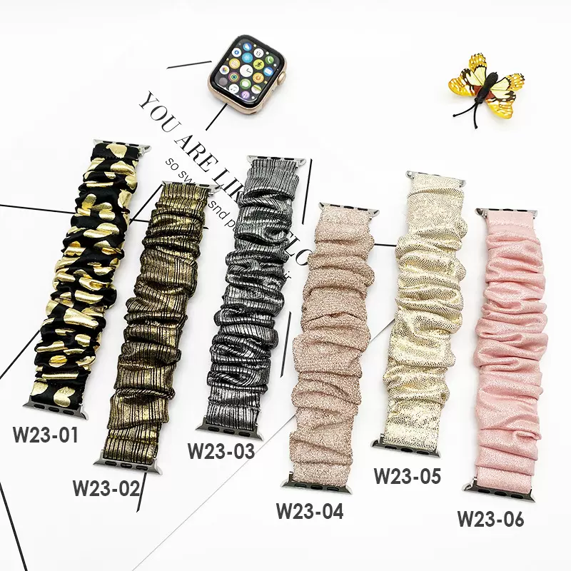 亚马逊适用于applewatch7苹果表带发圈女士弹力腕带iwatch手表带