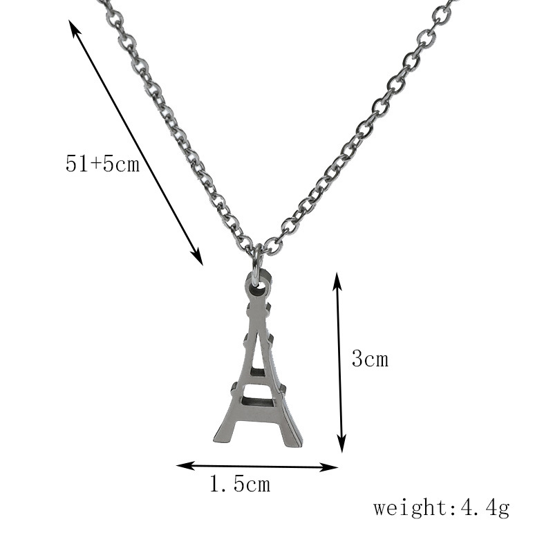 Collar De Accesorios De Ropa Colgante De Acero Inoxidable De La Torre Eiffel Al Por Mayor display picture 1