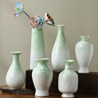 结晶釉陶瓷迷你小花瓶家居书桌客厅感花插装饰品桌面艺术摆件