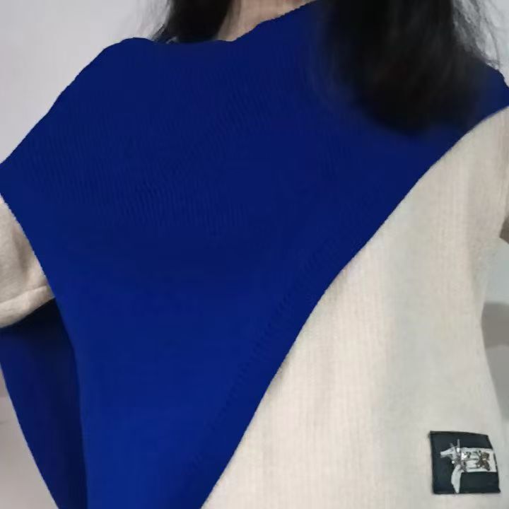 High-Neck Lace-Up Black Knitted Sweater Versatile Fashion Shawl Outer Vest Black Shawl Red