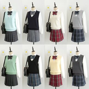 In-Stock Jk Uniform Pullover Vest Sweater Knitwear Sleeveless Layered Japanese College Style V-Neck Wholesale
