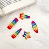 Children's cartoon hairgrip, small rainbow hairpins, hair accessory, internet celebrity