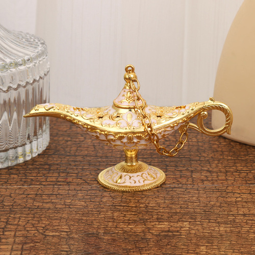 Aladdin's Magic Lamp New Extra Small 12*6.8 Metal Wishing Lamp Art Ornament Retro European Crafts