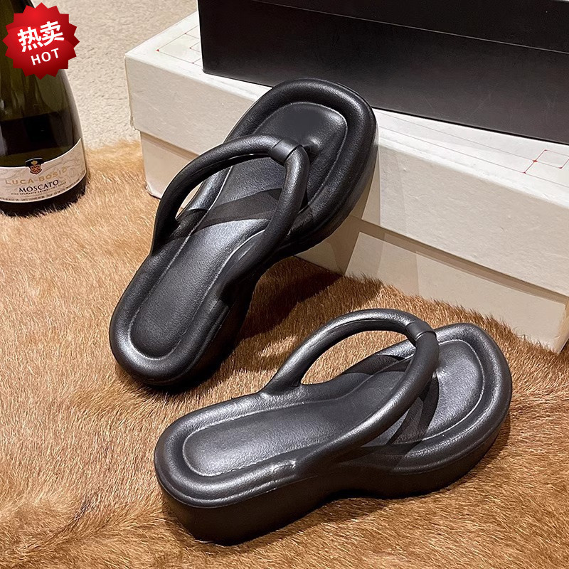 Flip-Flops for Women, Thick-Soled, Height-Increasing, Non-Slip, Home and Travel Dual-Purpose Flip-Flops, Beach Sandals for Women