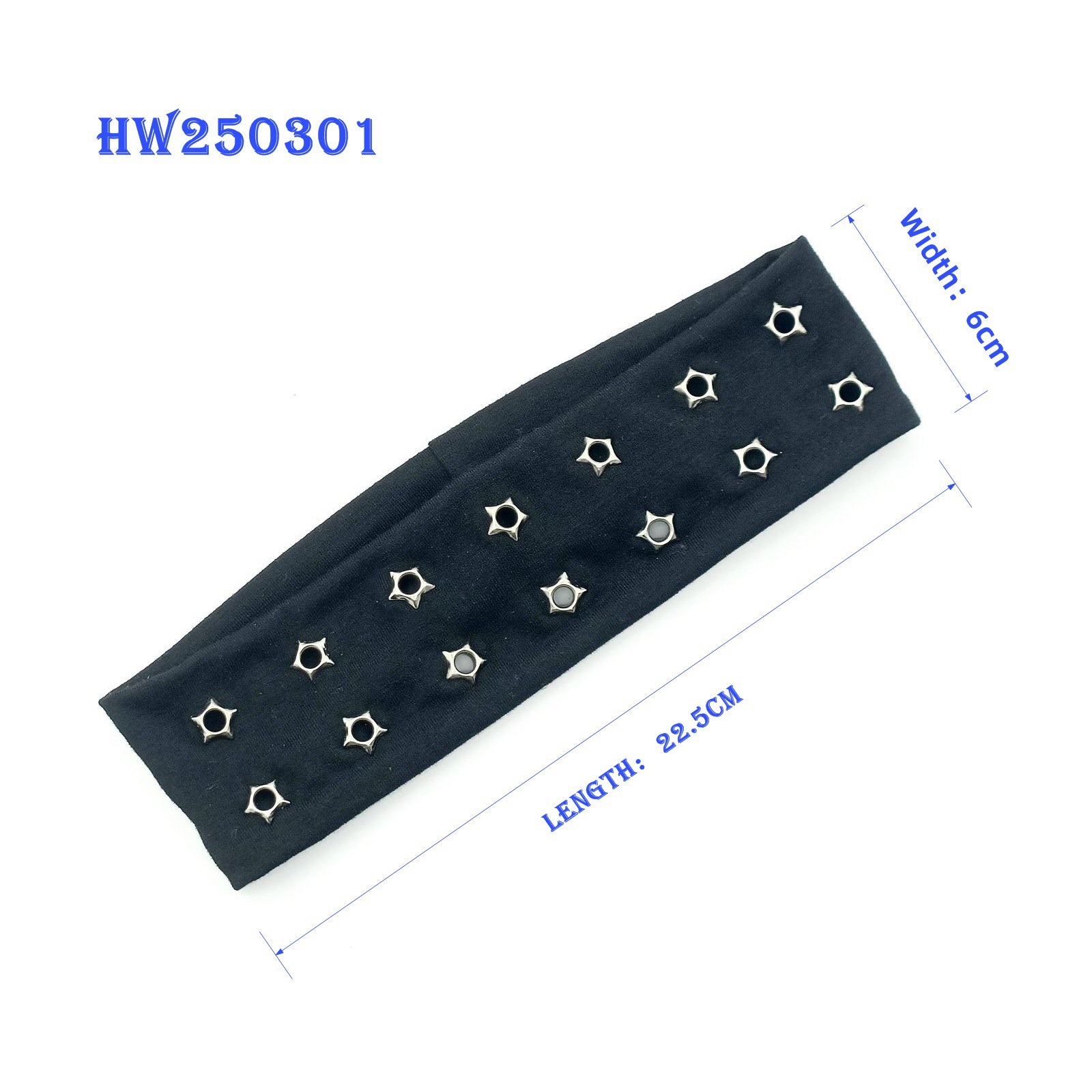 HW250301-22.5x6cm弹力布+12五角星气眼朋克