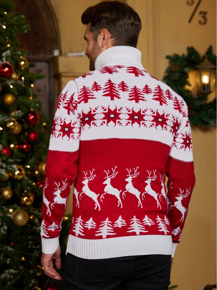 Mode Weihnachtsbaum Polyester Rollkragen Lange Ärmel Normale Ärmel Jacquard Pullover display picture 14