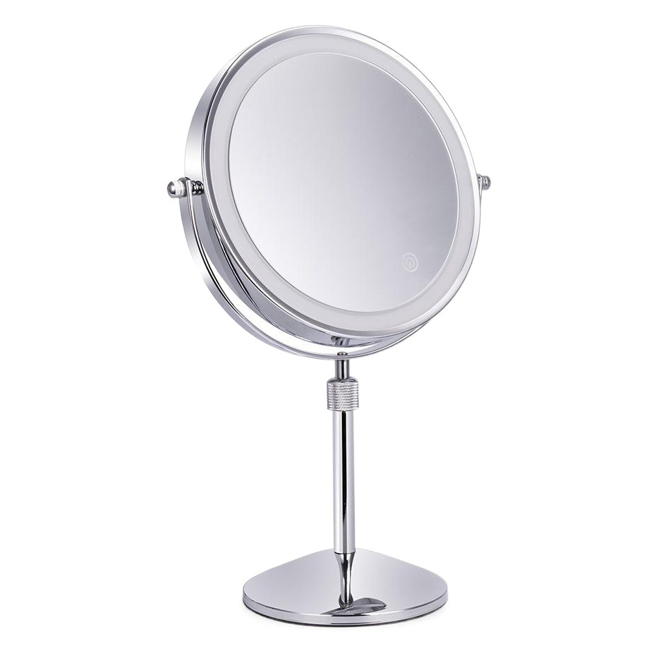 8-pulgadas de escritorio de doble cara de maquillaje espejo redondo Mesa luminosa espejo LED espejo de aumento de maquillaje espejo ajustable