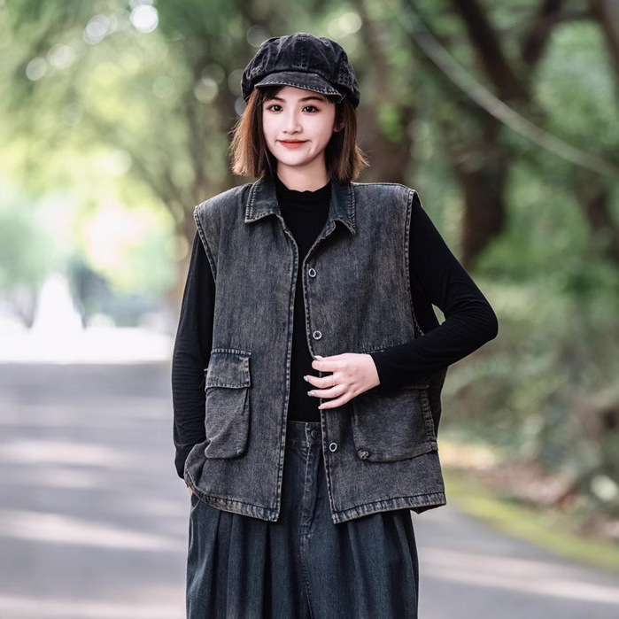 Denim spring trend vest