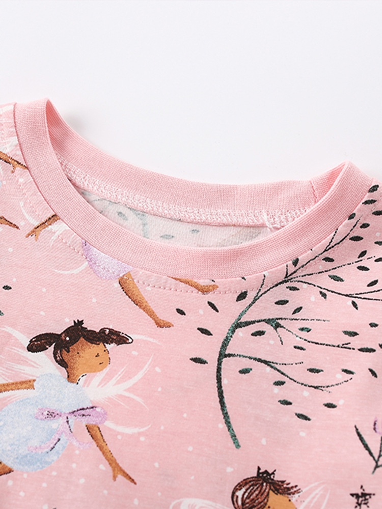 Malwee vestidos de niñas de otoño nuevo estilo europeo y americano de niños de mediano tamaño impresión de aire extranjero vestido de mangas largas para niños
