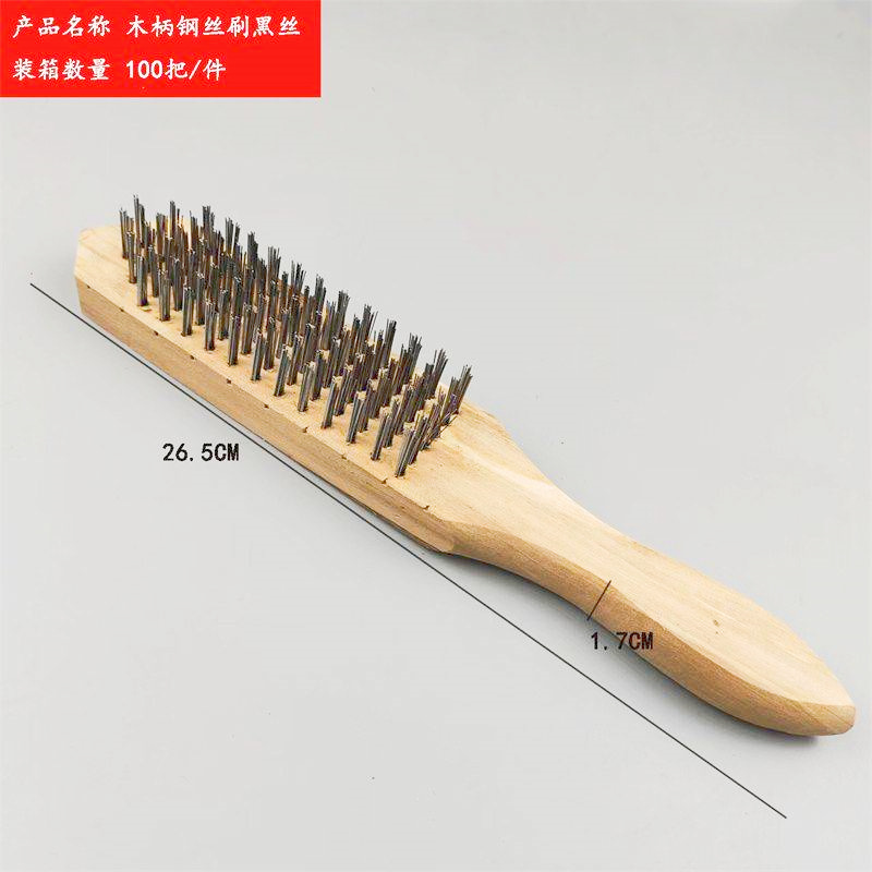 Cepillo de alambre con mango de plástico para limpiar cepillo de alambre de cobre con mango de plástico de acero industrial, cepillo de alambre de acero chapado en cobre para descontaminar a mano y duradero