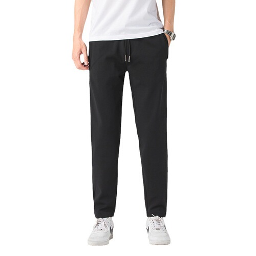 Sweatpants, men's pants, autumn and winter casual pants, loose pants, elastic leg pants, fashionable nine-quarter pants, outdoor