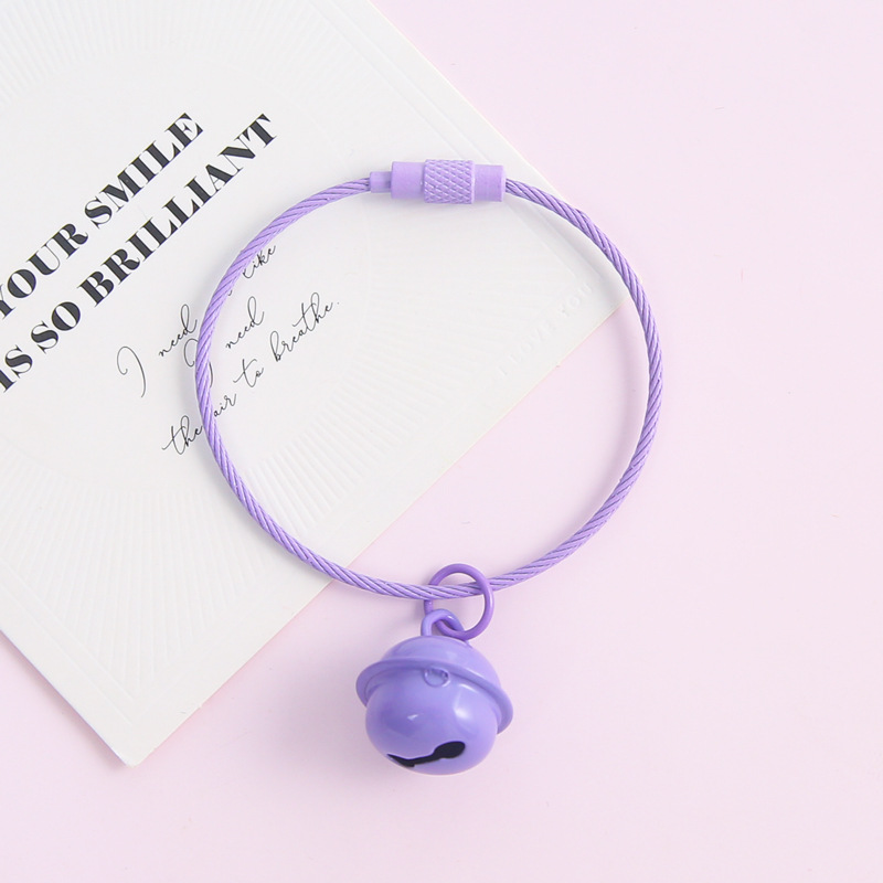 Purple small bell, steel wire, 17mm