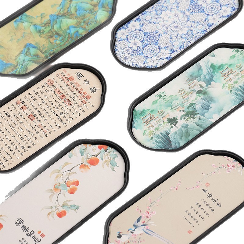 中国風の吸水トレイ、カンフー茶セット、ティートレイ、ドライティートレイ、レトロなセラミックポット、ティートレイ、小さなティーテーブルアクセサリー|undefined