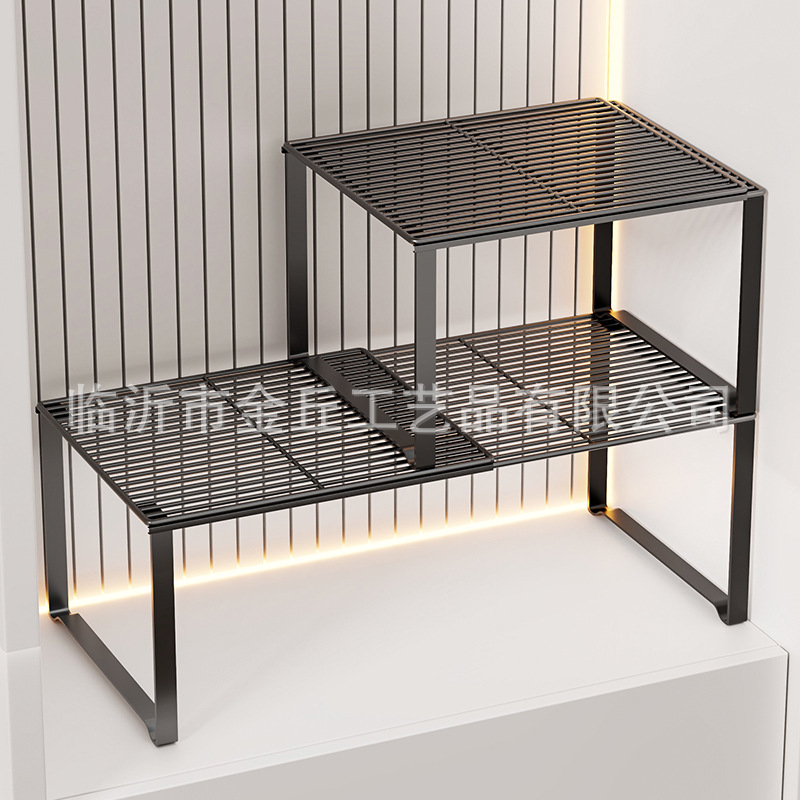 Kitchen Countertop White Steel Layered Storage Rack Desktop Storage Rack Storage Cabinet Inner Compartment Partition Plate Pot Rack