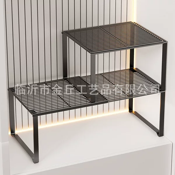 Kitchen Countertop White Steel Layered Storage Rack Desktop Storage Rack Storage Cabinet Inner Compartment Partition Plate Pot Rack