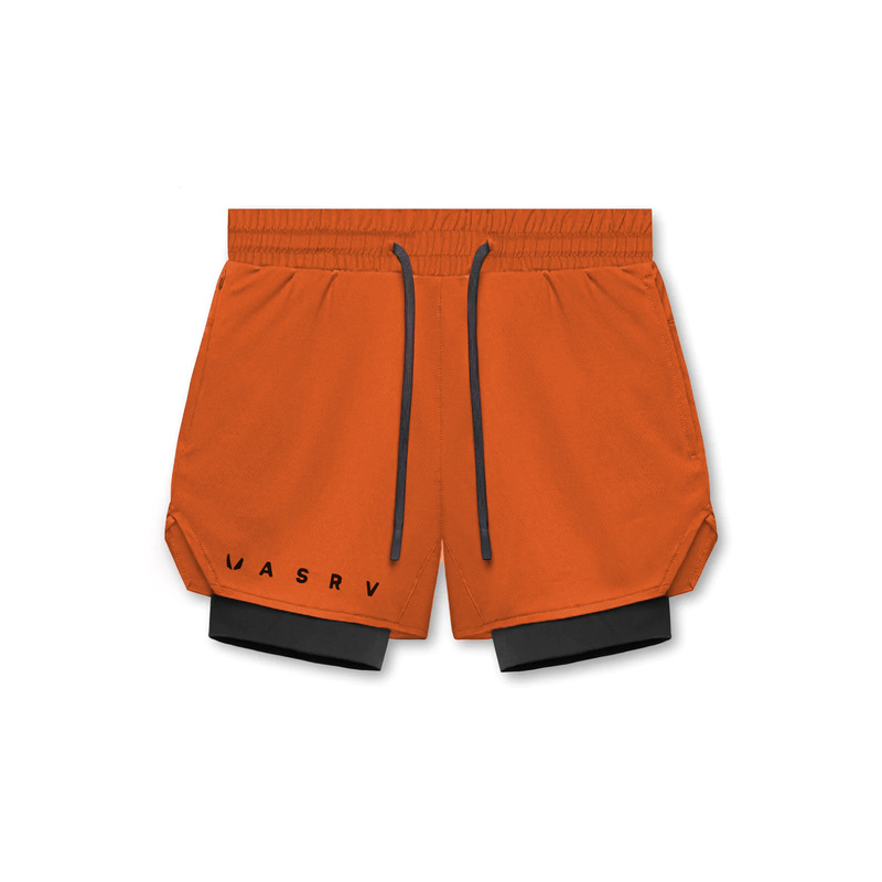 Summer New Men's Shorts 2-in-1 Double-Layer Jogger Gym Short-Sleeve Sports Basketball Training Simple