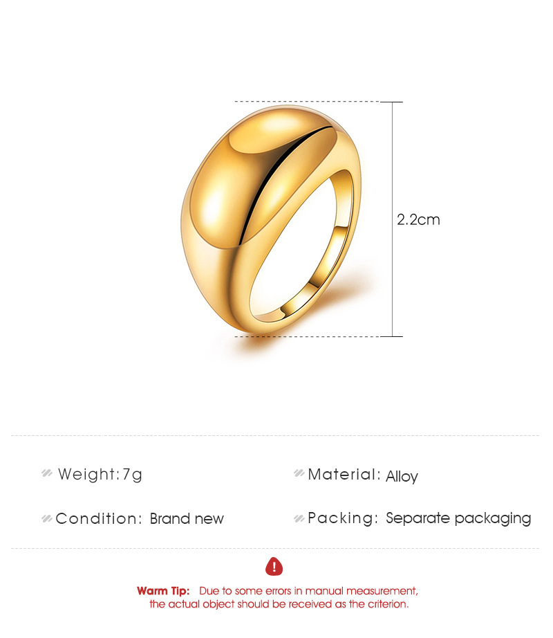 Cross-Border New Arrival Glossy Ring European and American Fashion Minimalist Metal Geometry Ring Ri