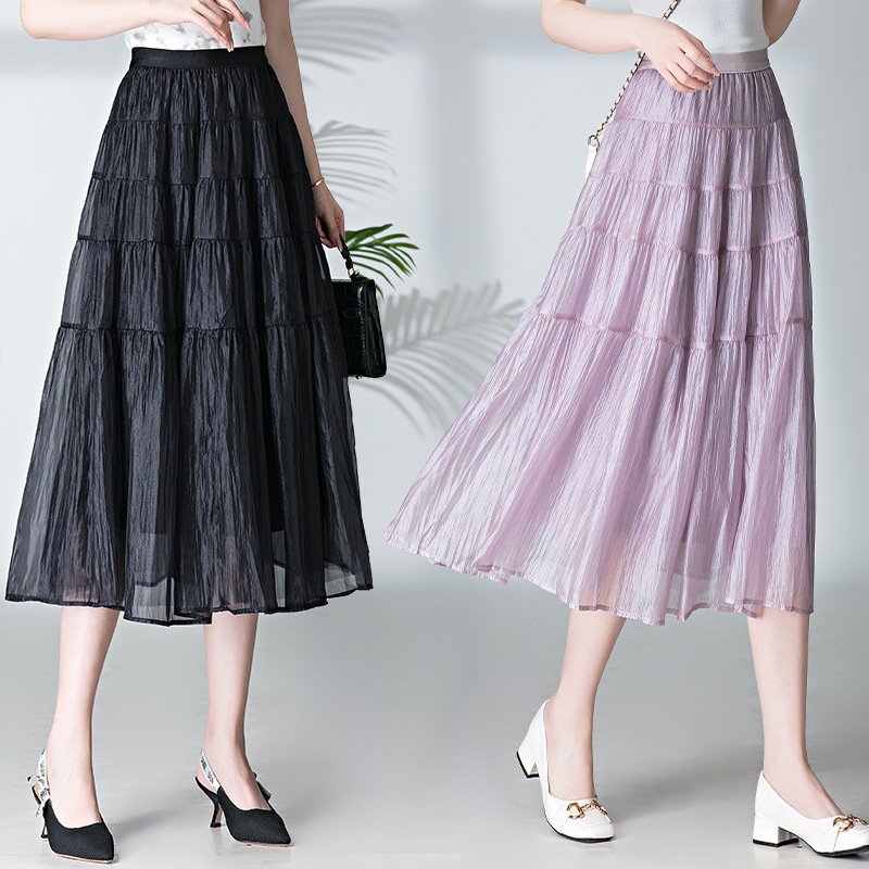 Thin fashionable summer long skirt