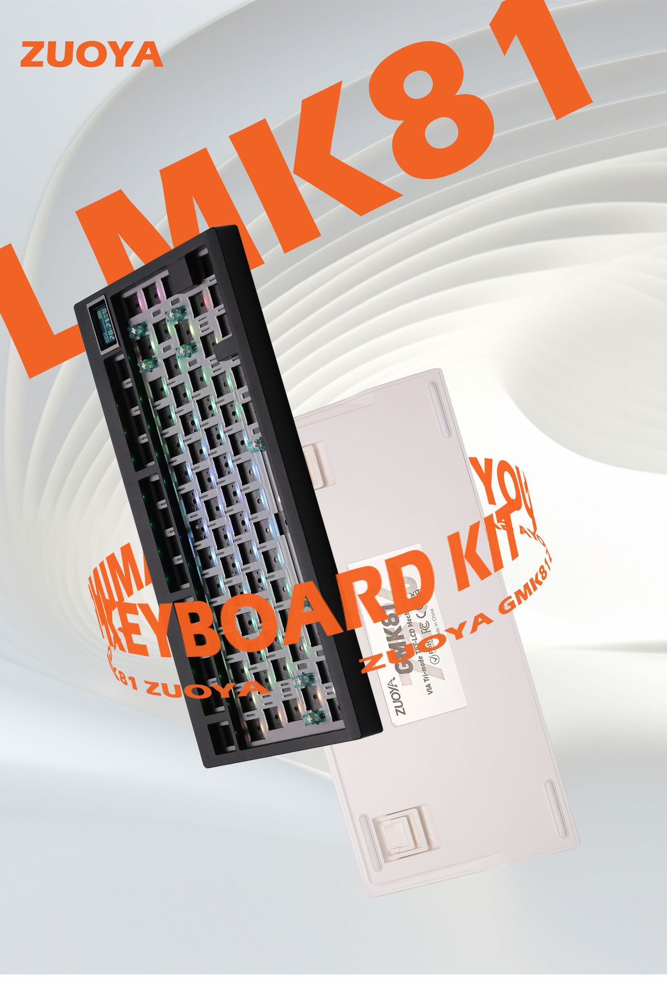 Zuoya GMK81 tres modelos personalizados DIY Kit de Teclado mecánico de conexión en caliente RGB soporte de retroiluminación