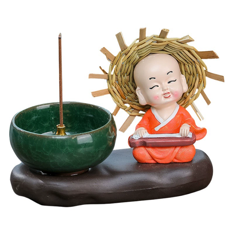 Бытовая внутренняя курильница для благовоний Чайная керамика Craft Line Курильница для сандалового дерева Ароматическая вставка Маленький монах Украшение дома Курильница для благовоний Новинка