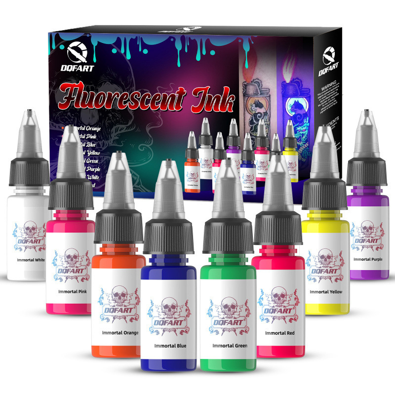 Cross-Border Popular Dqfart Tattoo Fluorescent Ink Uv Fluorescent Pigment 15Ml0.5Oz 8-Color Ink Set Cross-Border Popular Dqfart Tattoo Fluorescent Ink Uv Fluorescent Pigment 15Ml0.5Oz 8-Color Ink Set