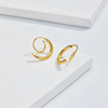Spiral, brass fashionable earrings, Amazon, simple and elegant design, 14 carat