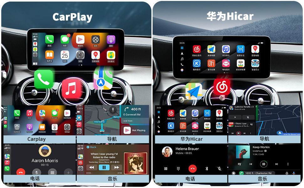Applicable to Mercedes-Benz ABCE GLA/CLA/GLK/GLC Wireless CarPlay/HiCar/auto Central Control Large Screen
