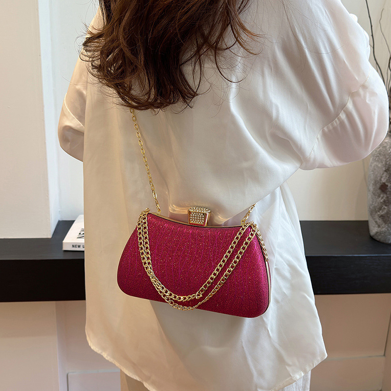 Bolsos transfronterizos bolsos de mujer 2024 nueva moda europea y americana bolsos de hombro estrella brillante bolsos de cadena roja red bolsos de caja