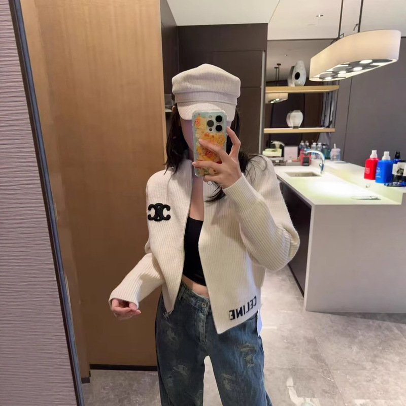 Ce25 Autumn and Winter New Korean Style Versatile Letter Embroider Jacquard Stand Collar Zipper Sweater Cardigan Casual Long-Sleeved Jacket Ce25 Autumn and Winter New Korean Style Versatile Letter Embroider Jacquard Stand Collar Zipper Sweater Cardigan Casual Long-Sleeved Jacket