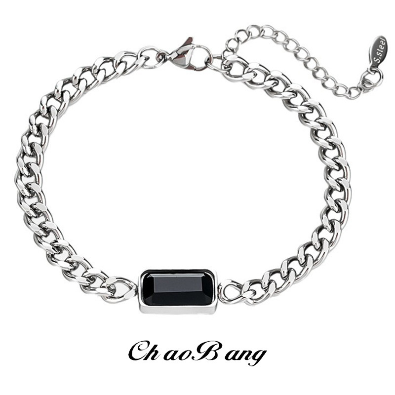 Auntie Bo Titanium Steel Bracelet Men's Trendy Handsome Fashion Niche Design Hand Jewelry Women's Light Luxury Versatile Jewelry Wholesale