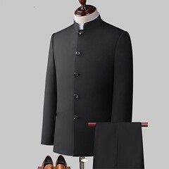 中国風唐装メンズスーツ、民国風チャイナドレス、中華立襟中山服ツーピース、新中式